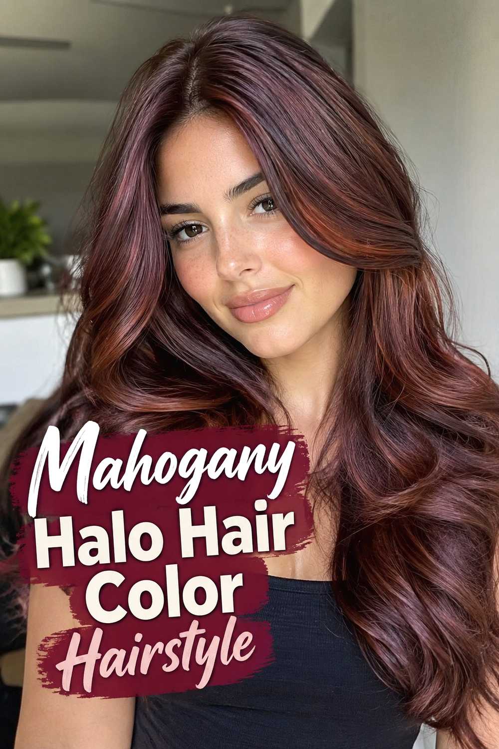 9. Mahogany Halo Hair Color Hairstyle