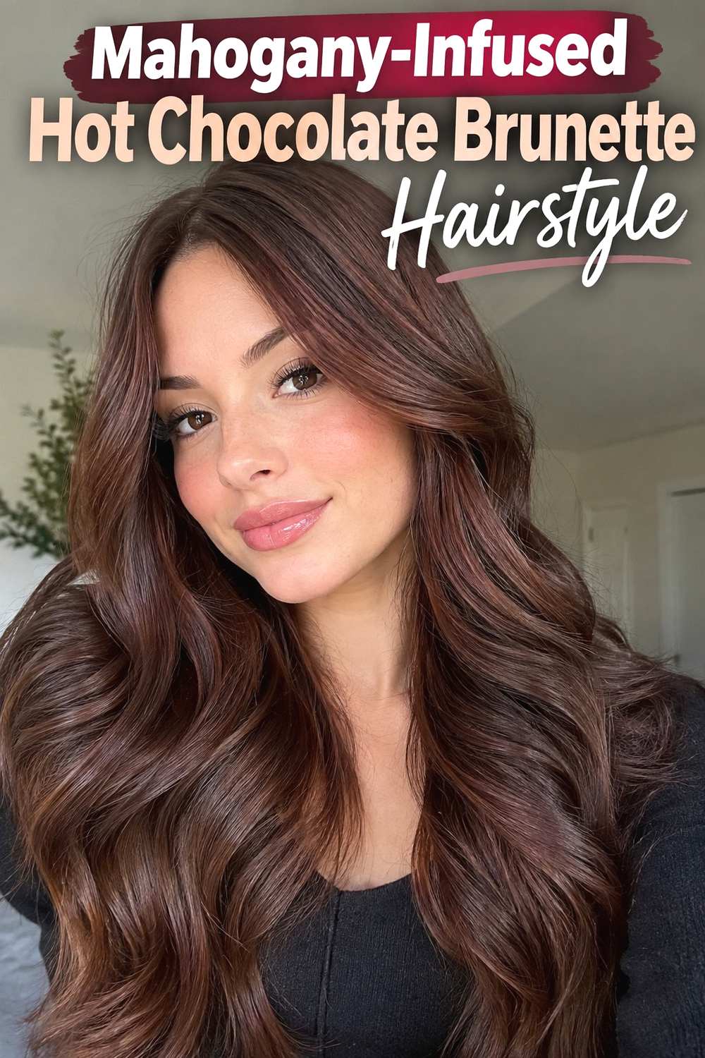 11. Mahogany Infused Hot Chocolate Brunette Hairstyle
