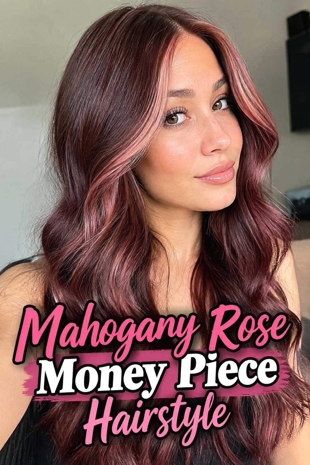 4. Mahogany Rose Money Piece Hairstyle