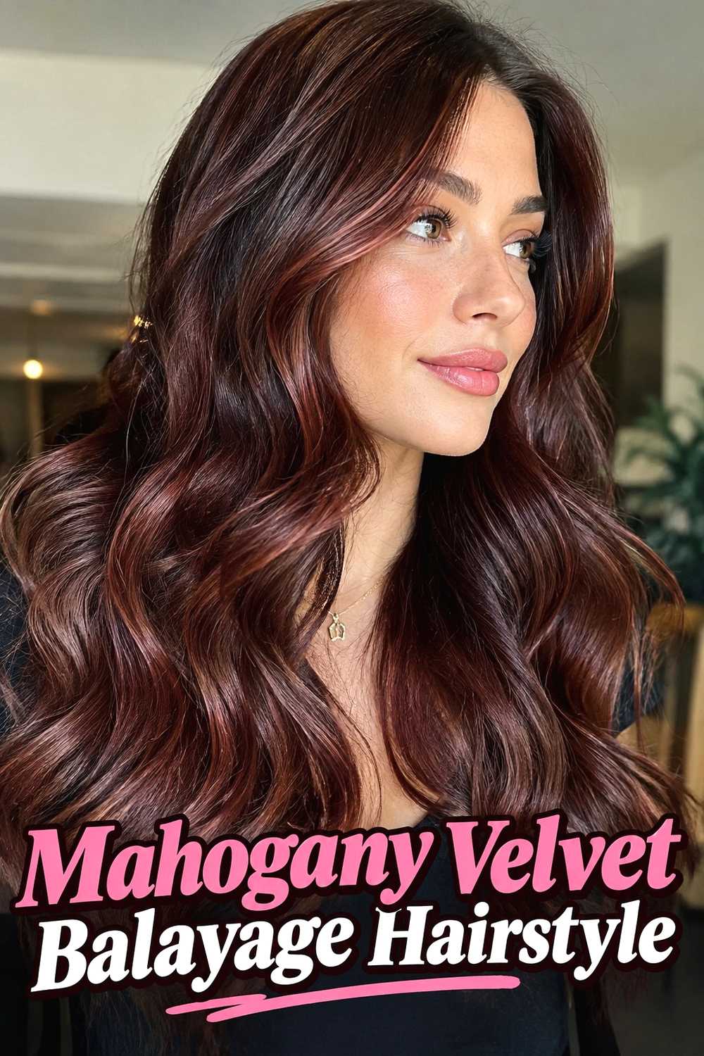 6. Mahogany Velvet Balayage Hairstyle