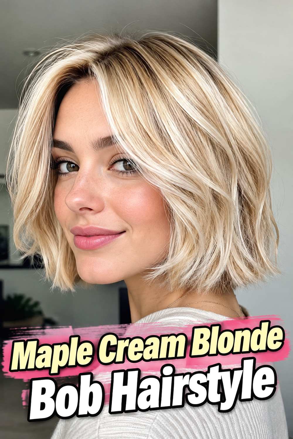 10. Maple Cream Blonde Bob Hairstyle