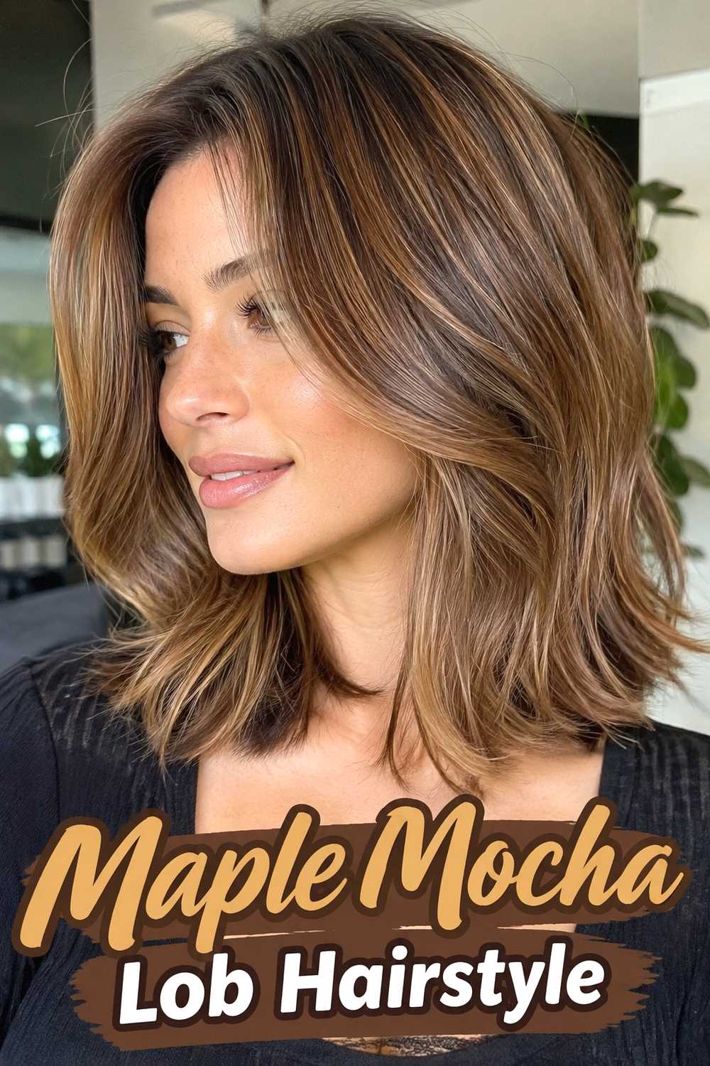 10. Maple Mocha Lob Hairstyle