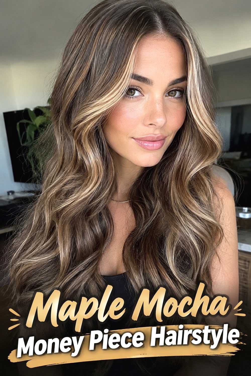 5. Maple Mocha Money Piece Hairstyle