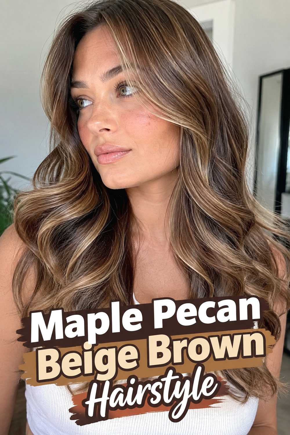 8. Maple Pecan Beige Brown Hairstyle