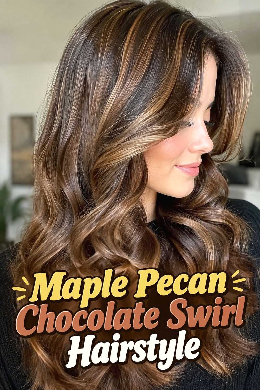 14. Maple Pecan Chocolate Swirl Hairstyle