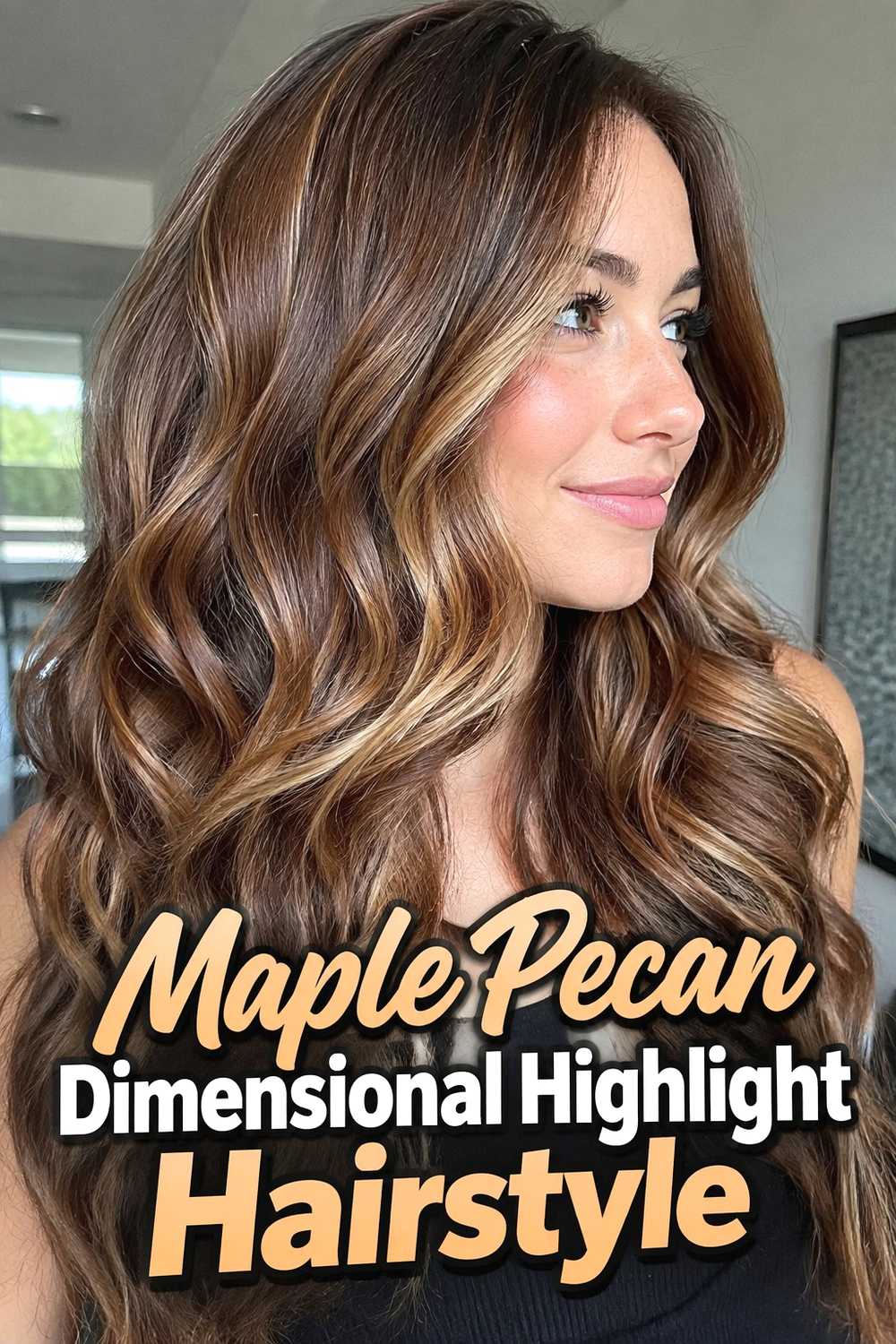 10. Maple Pecan Dimensional Highlight Hairstyle