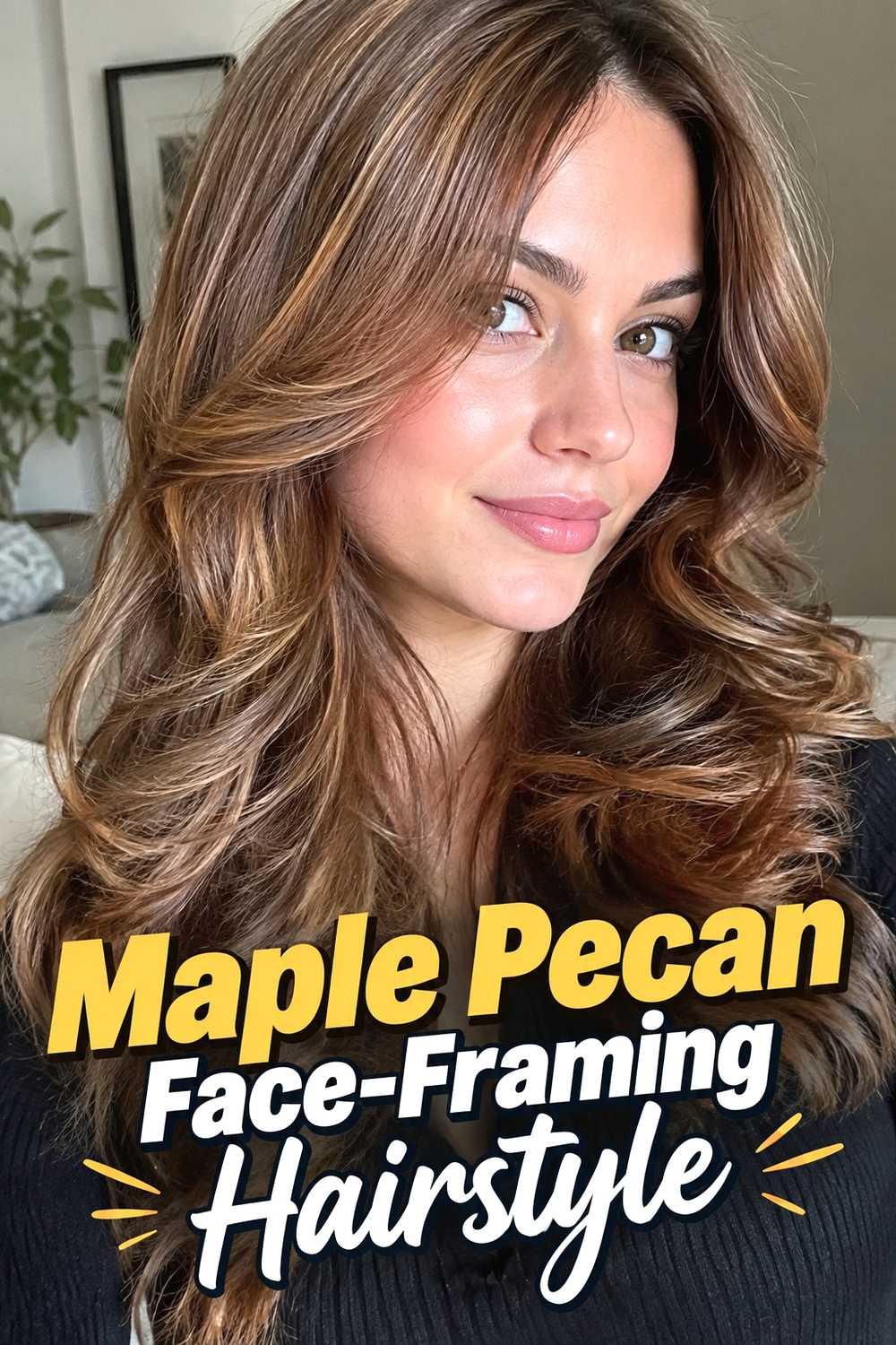 6. Maple Pecan Face Framing Hairstyle