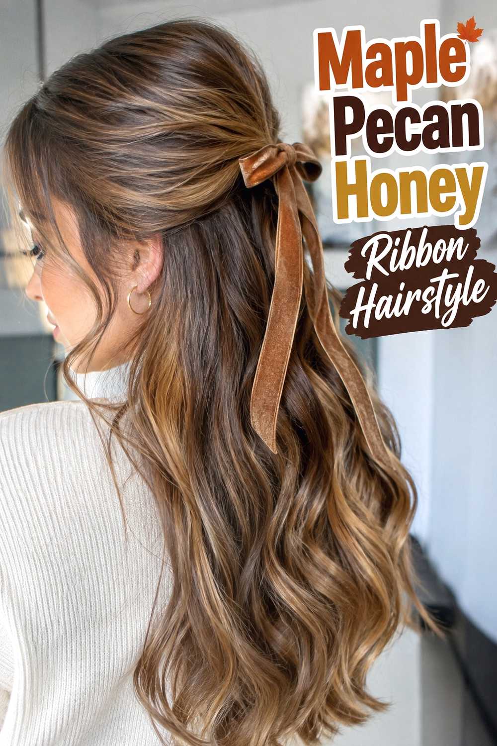 3. Maple Pecan Honey Ribbon Hairstyle