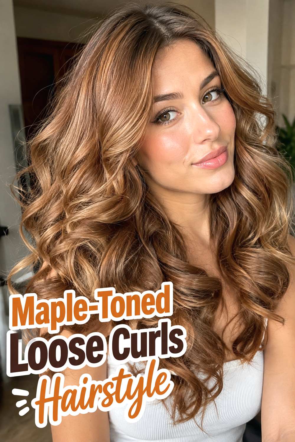Maple-Toned Loose Curls Hairstyle
