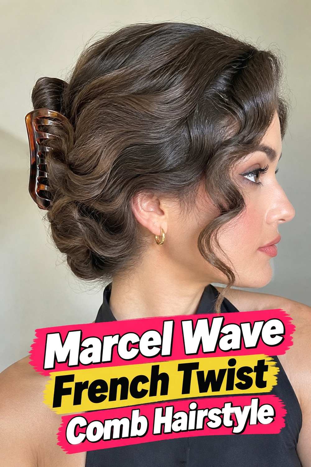 3. Marcel Wave French Twist Comb Hairstyle