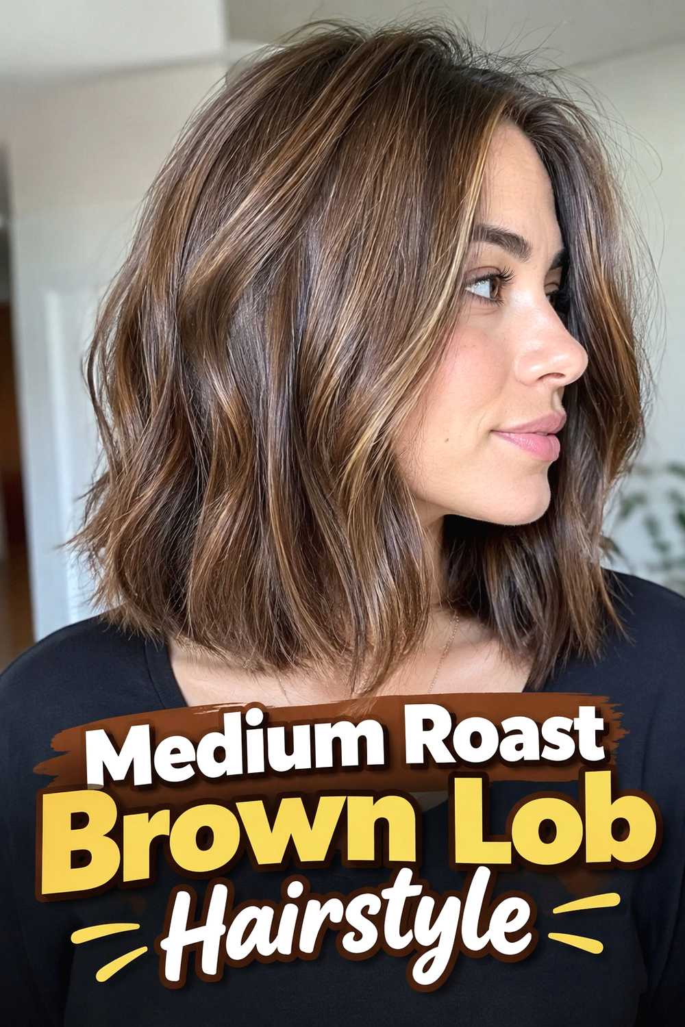 18. Medium Roast Brown Lob Hairstyle