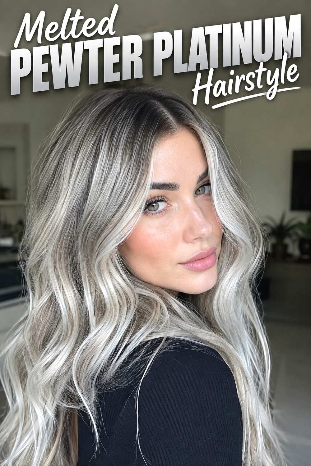 14. Melted Pewter Platinum Hairstyle