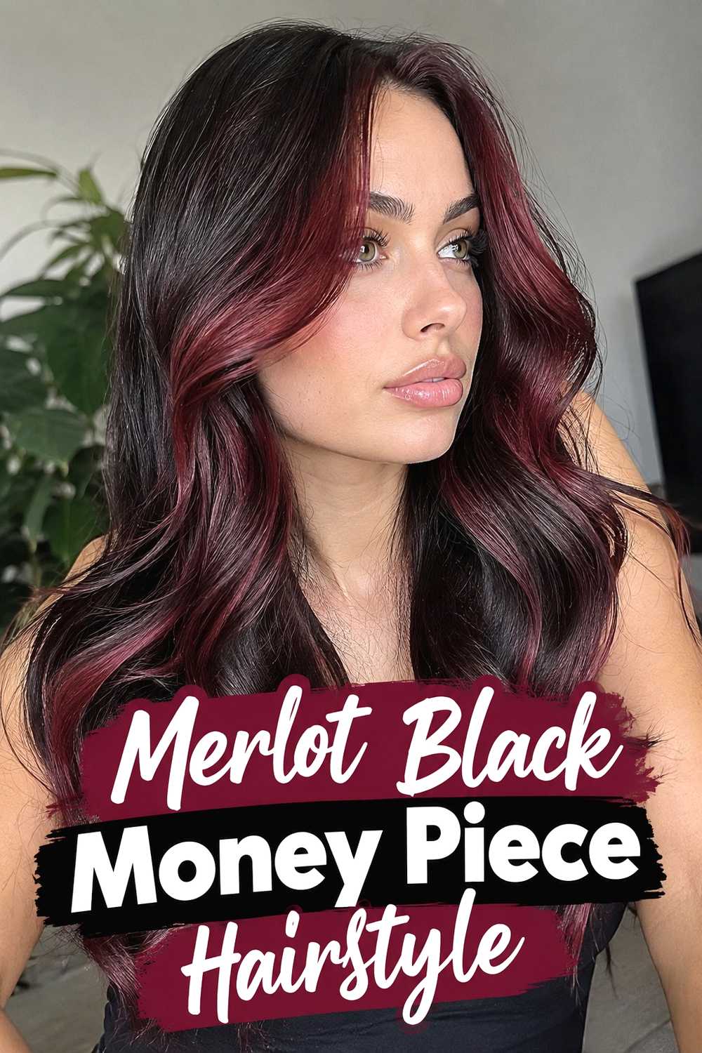3. Merlot Black Money Piece Hairstyle