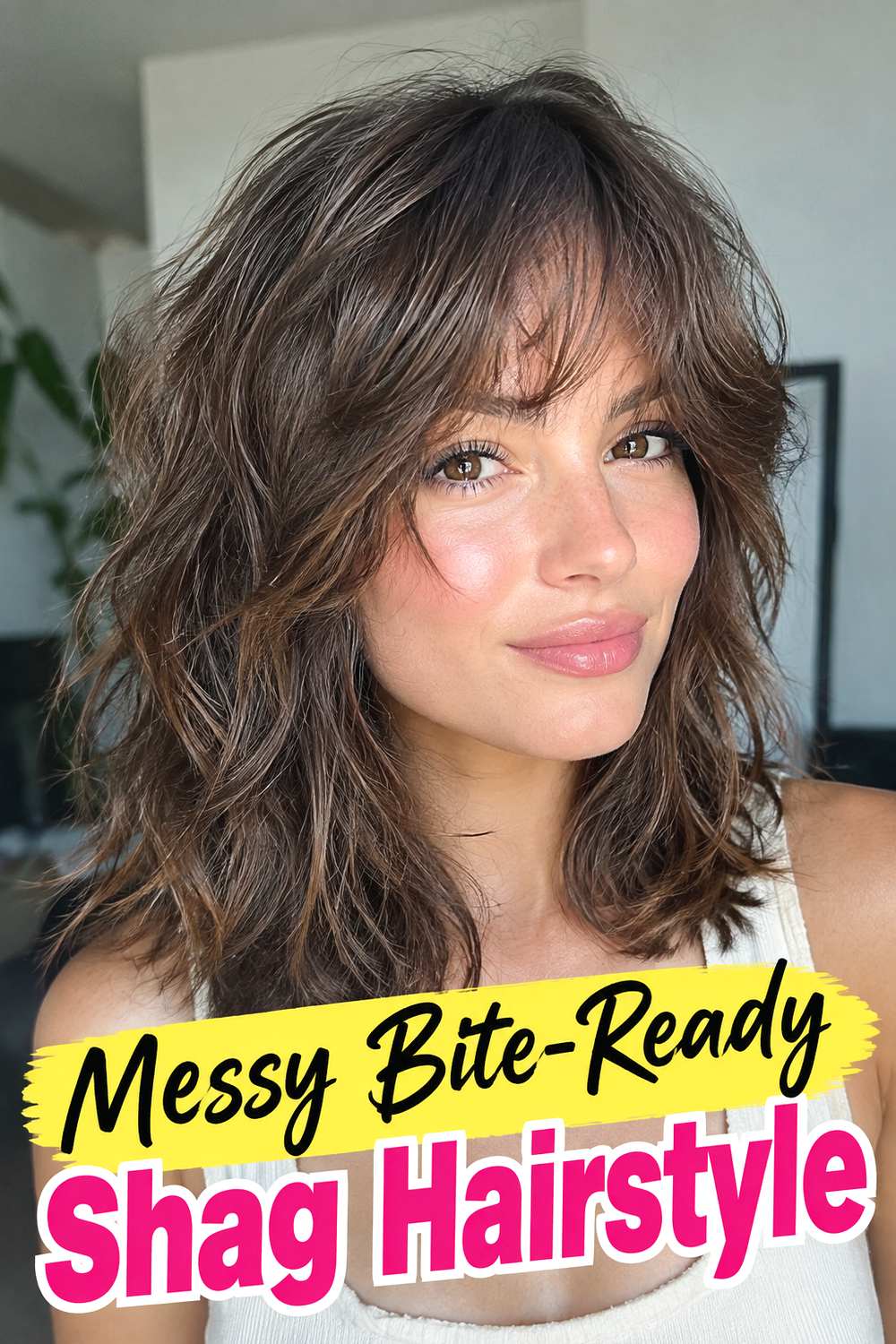 Messy Bite-Ready Shag Hairstyle