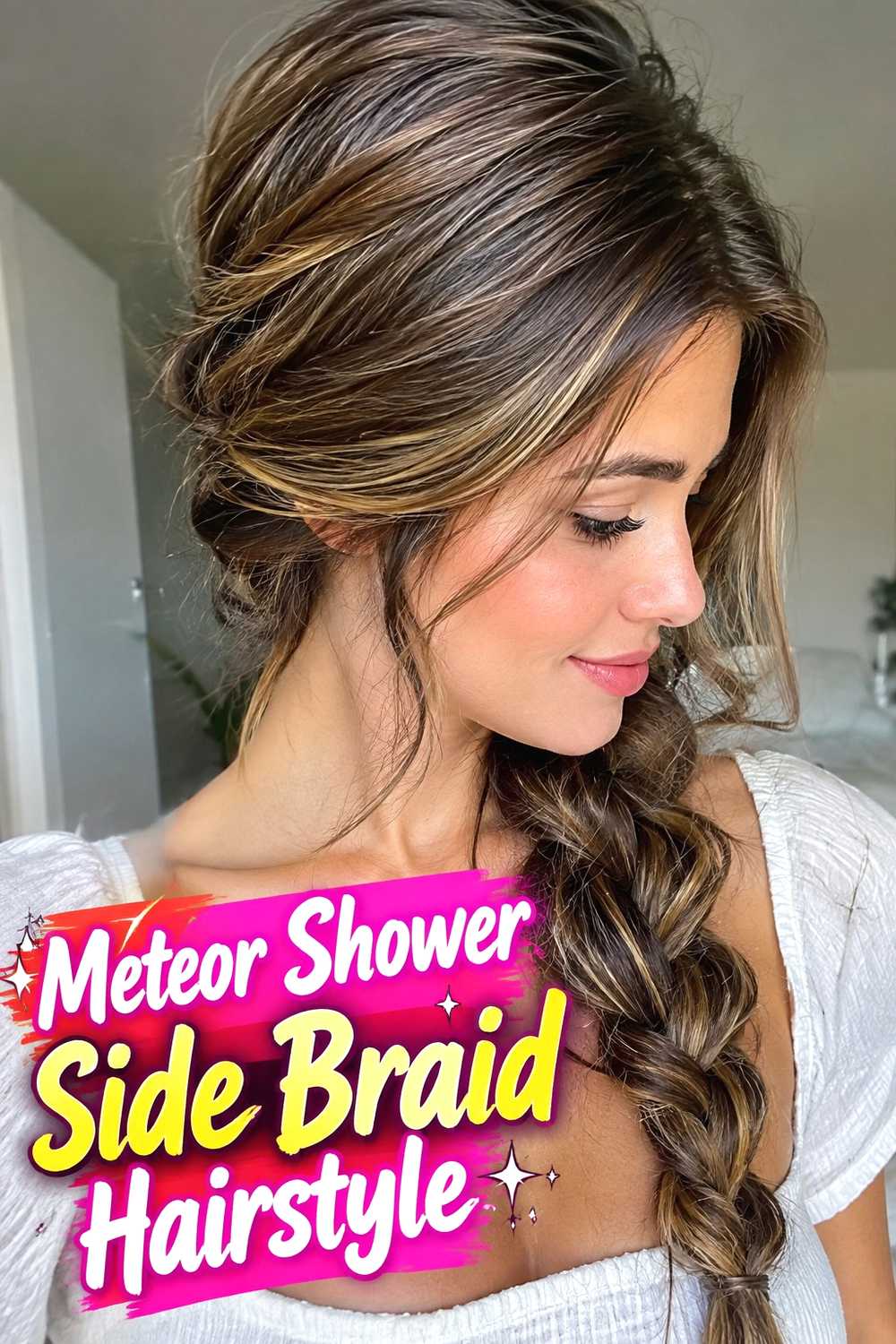 12. Meteor Shower Side Braid Hairstyle