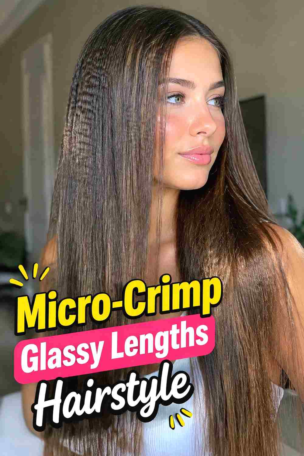 6. Micro Crimp Glassy Lengths Hairstyle