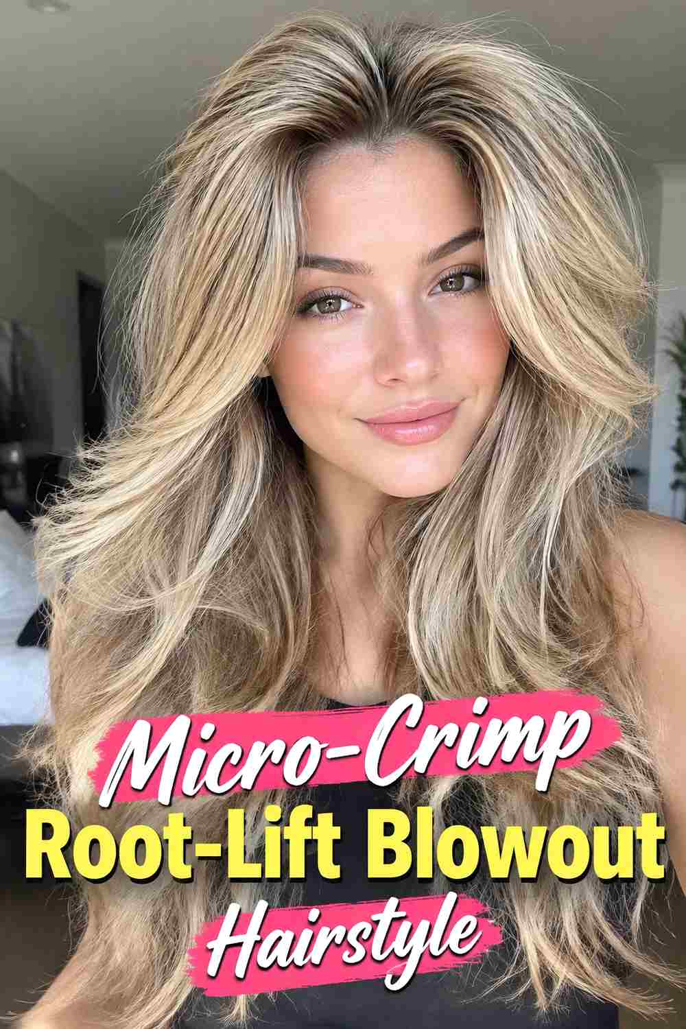 5. Micro Crimp Root Lift Blowout Hairstyle