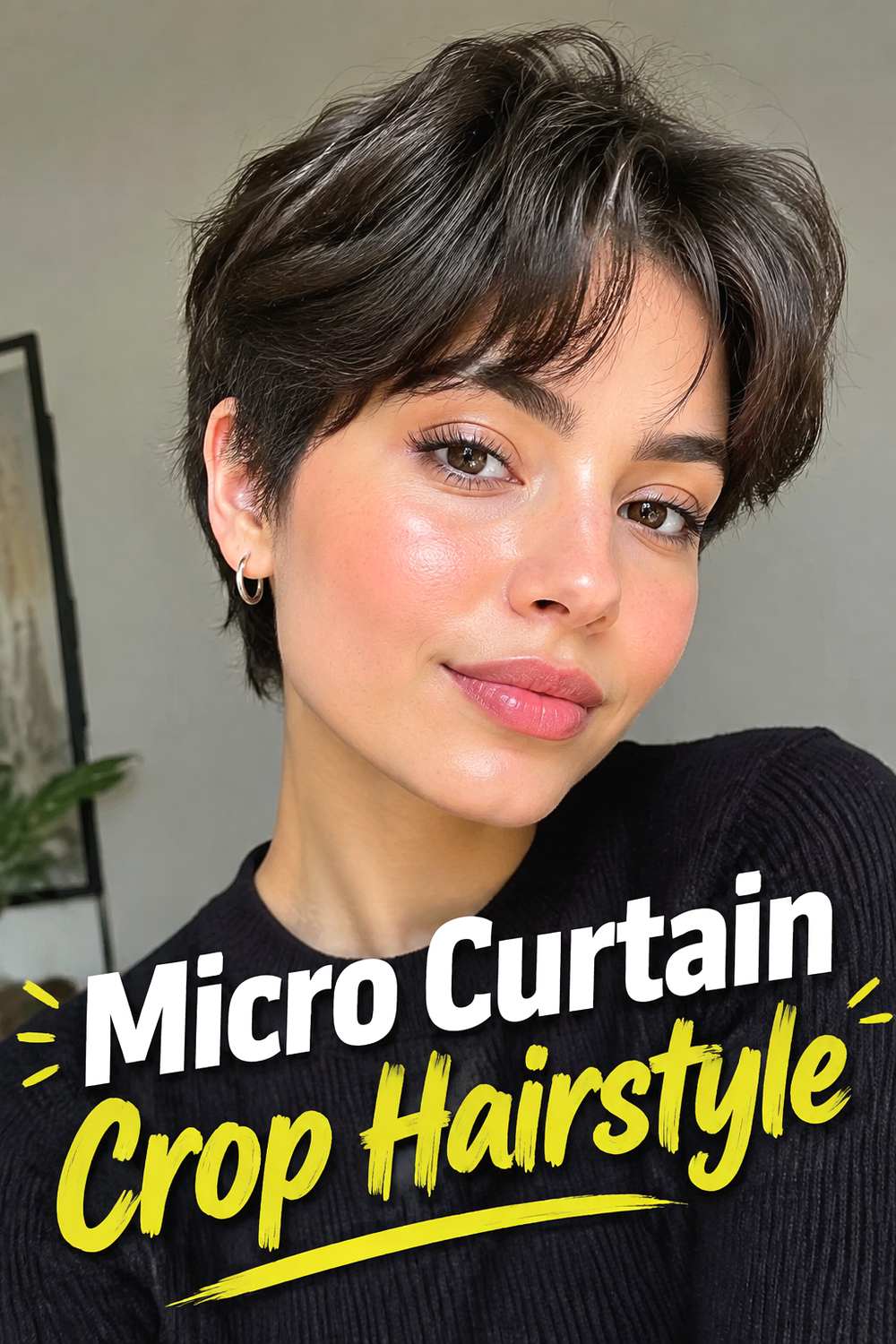 Micro Curtain Crop Hairstyle