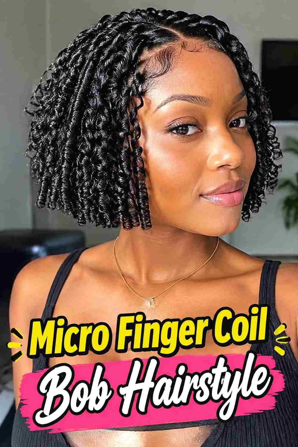 18. Micro Finger Coil Bob Hairstyle