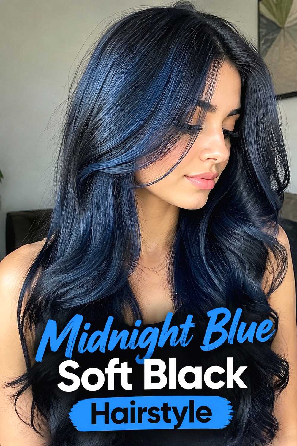 2. Midnight Blue Soft Black Hairstyle