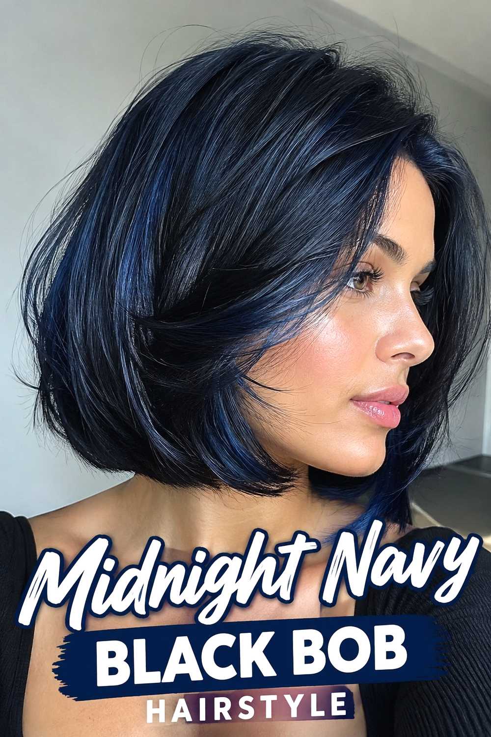 9. Midnight Navy Black Bob Hairstyle