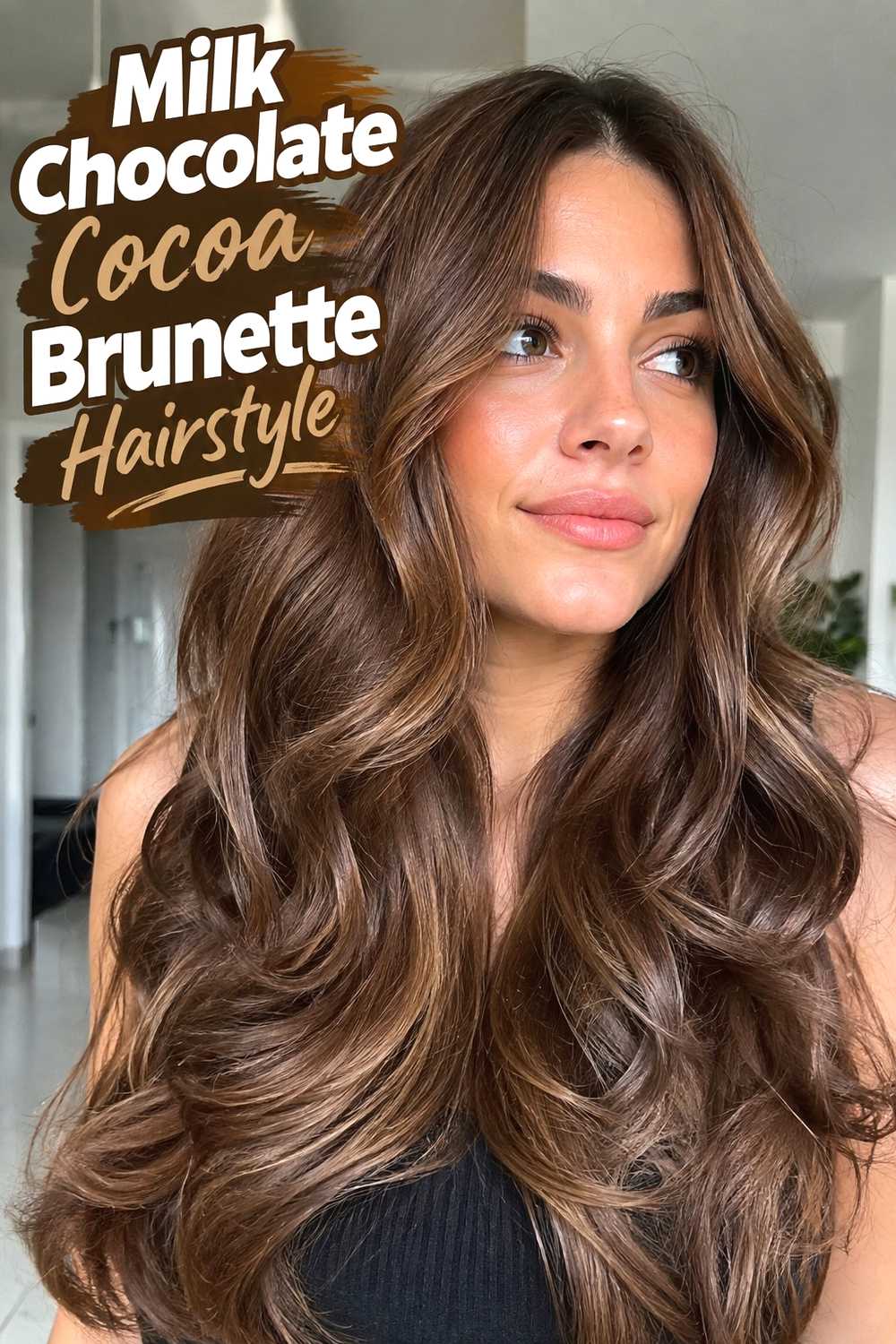 9. Milk Chocolate Cocoa Brunette Hairstyle
