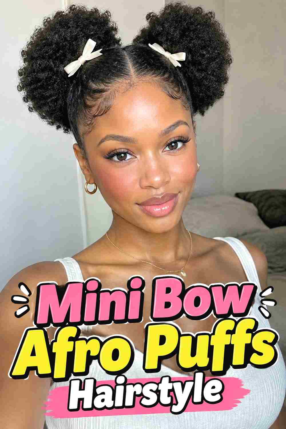 5. Mini Bow Afro Puffs Hairstyle
