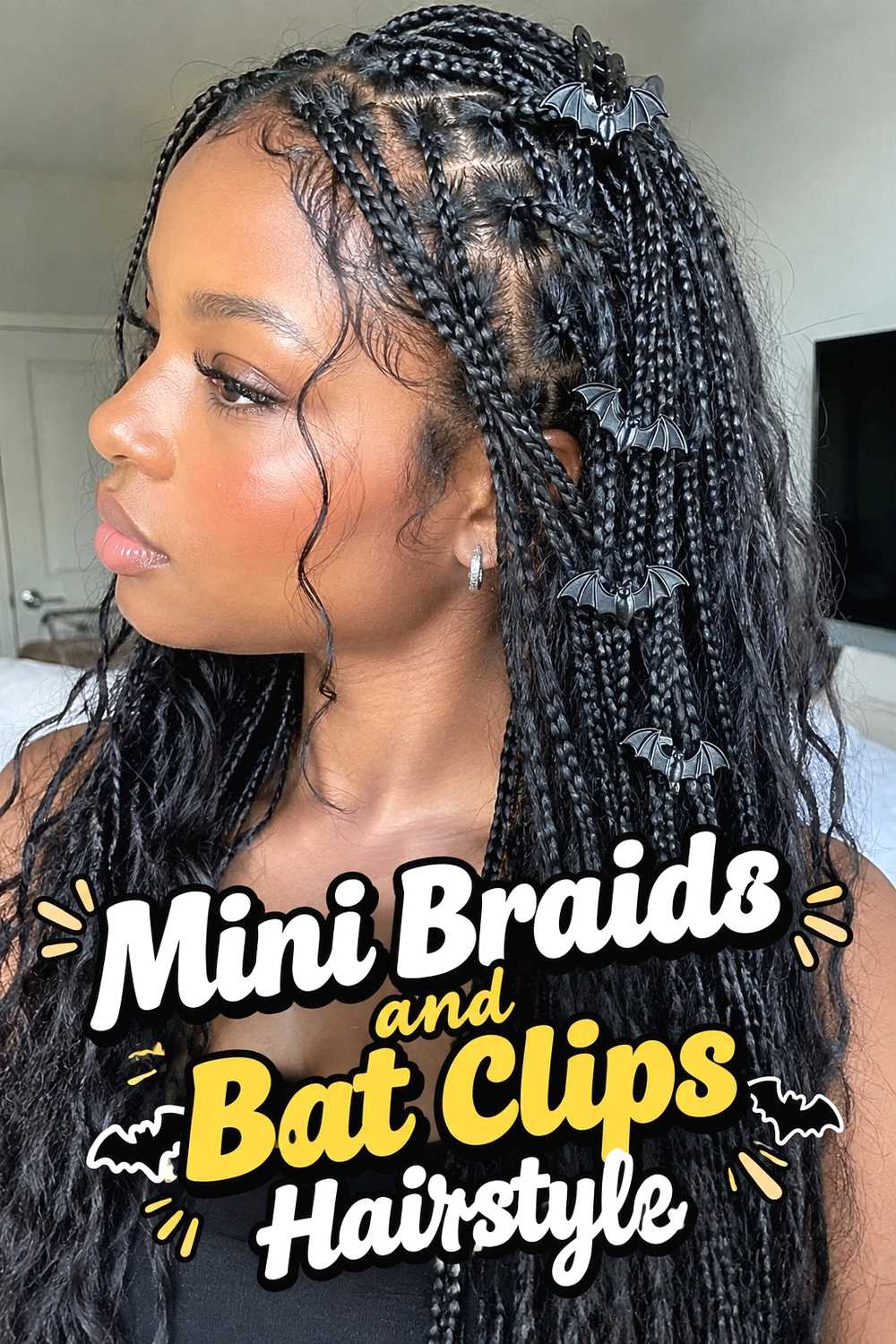 12. Mini Braids And Bat Clips Hairstyle