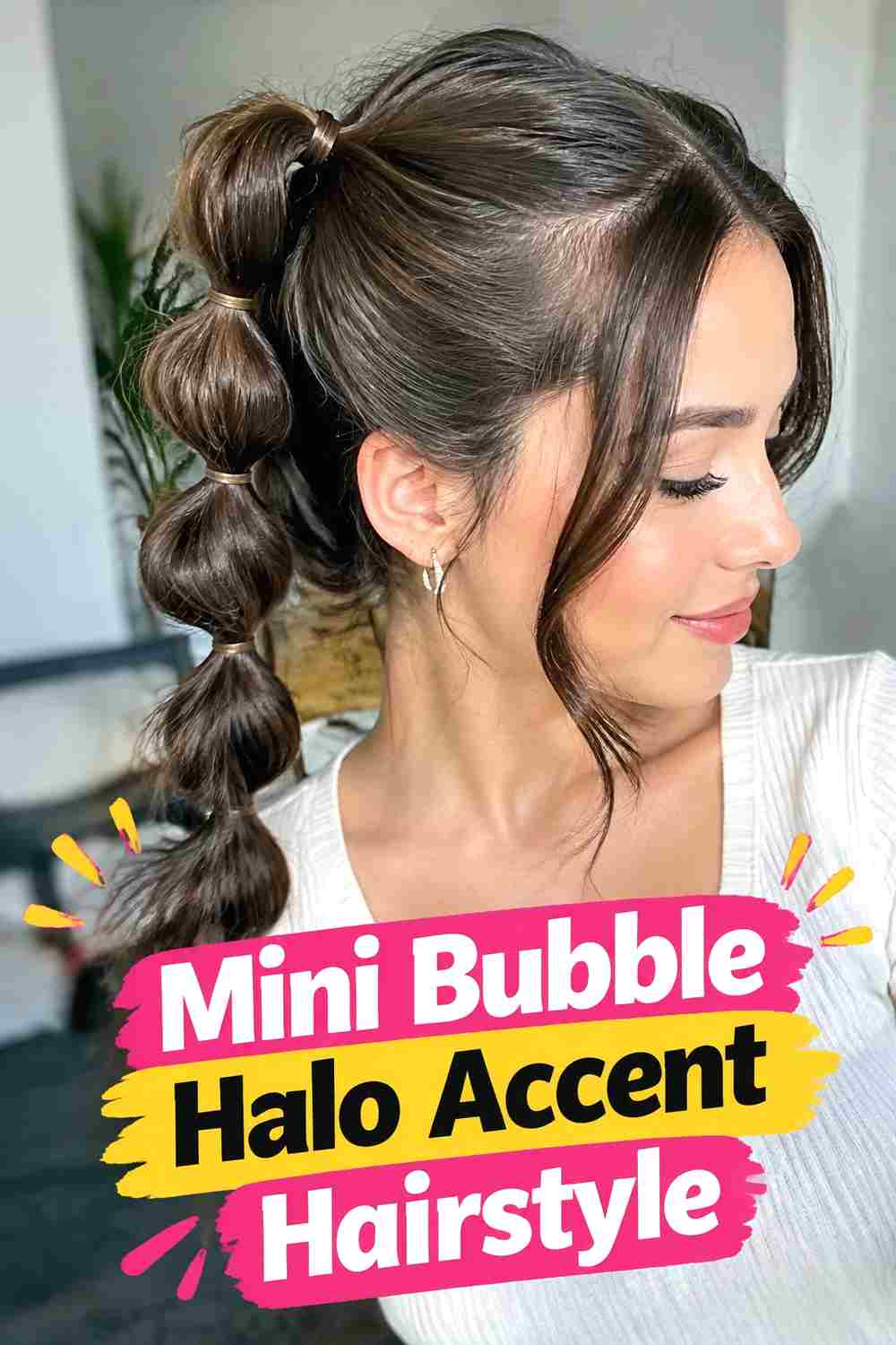 14. Mini Bubble Halo Accent Hairstyle