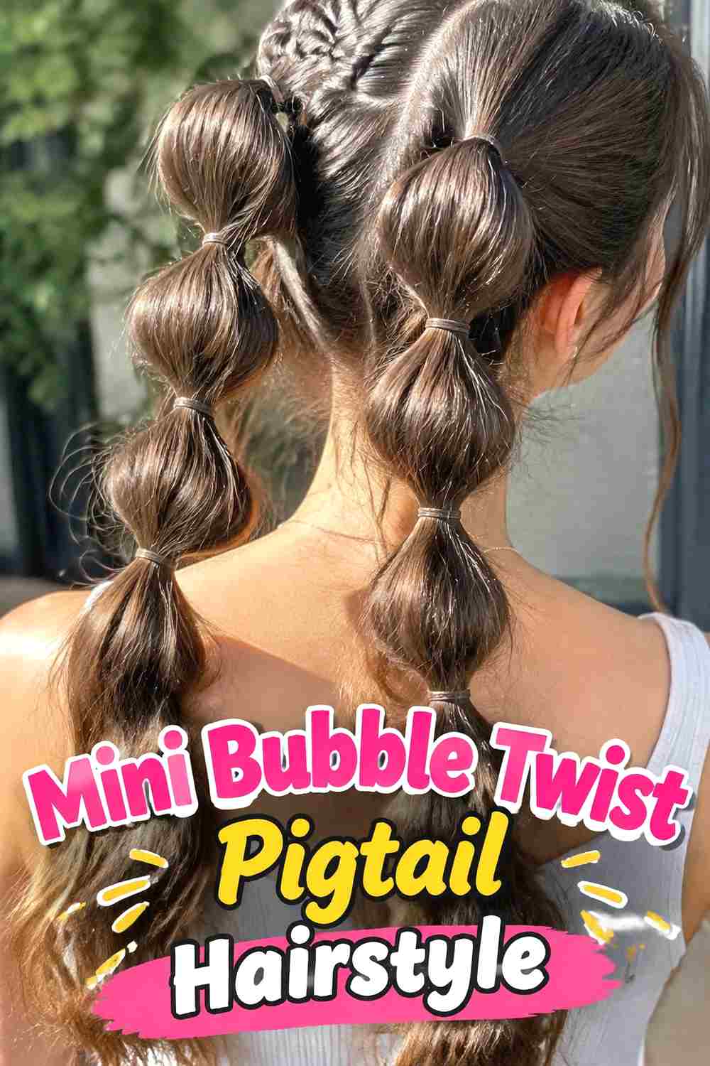 6. Mini Bubble Twist Pigtail Hairstyle