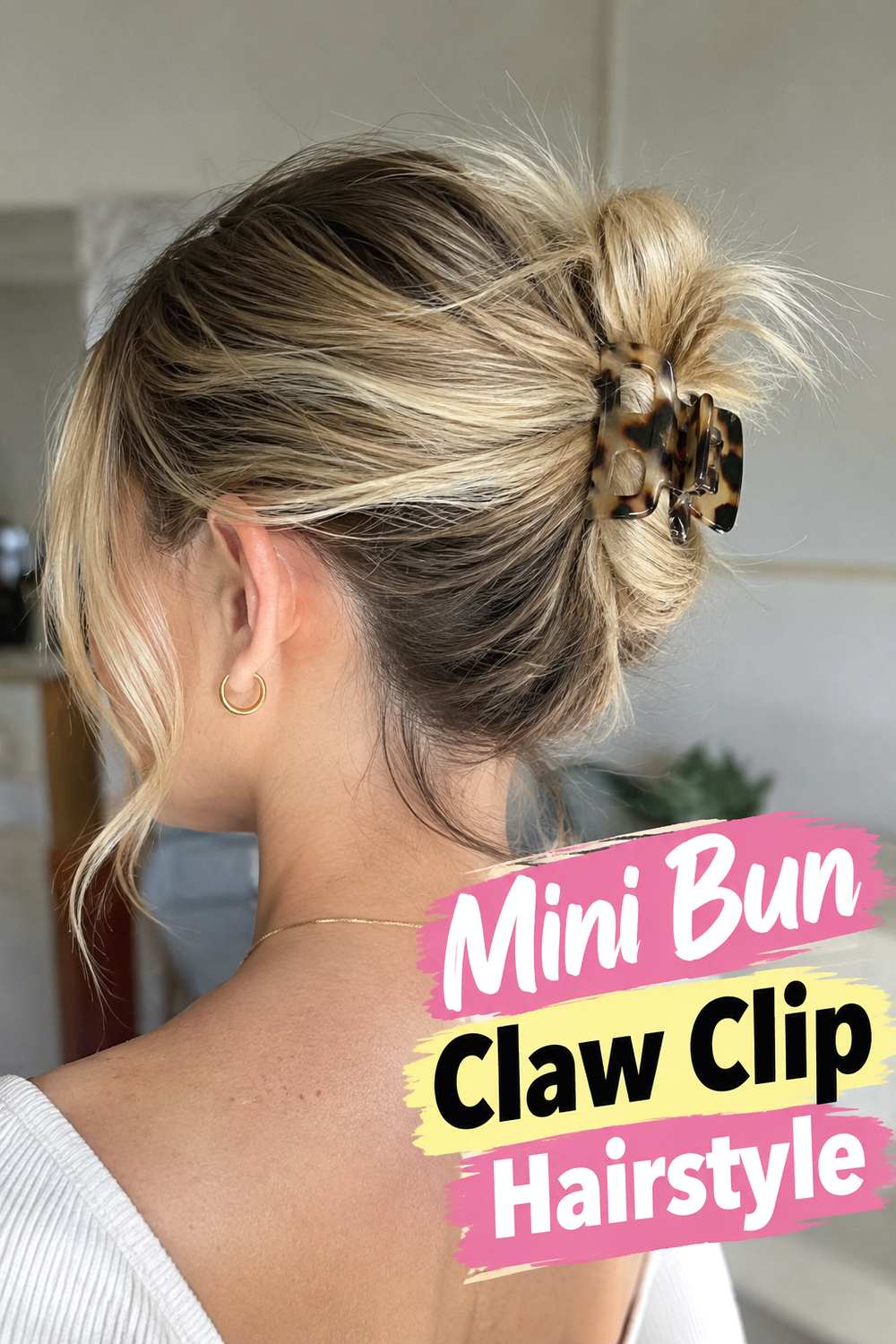 Mini Bun Claw Clip Hairstyle