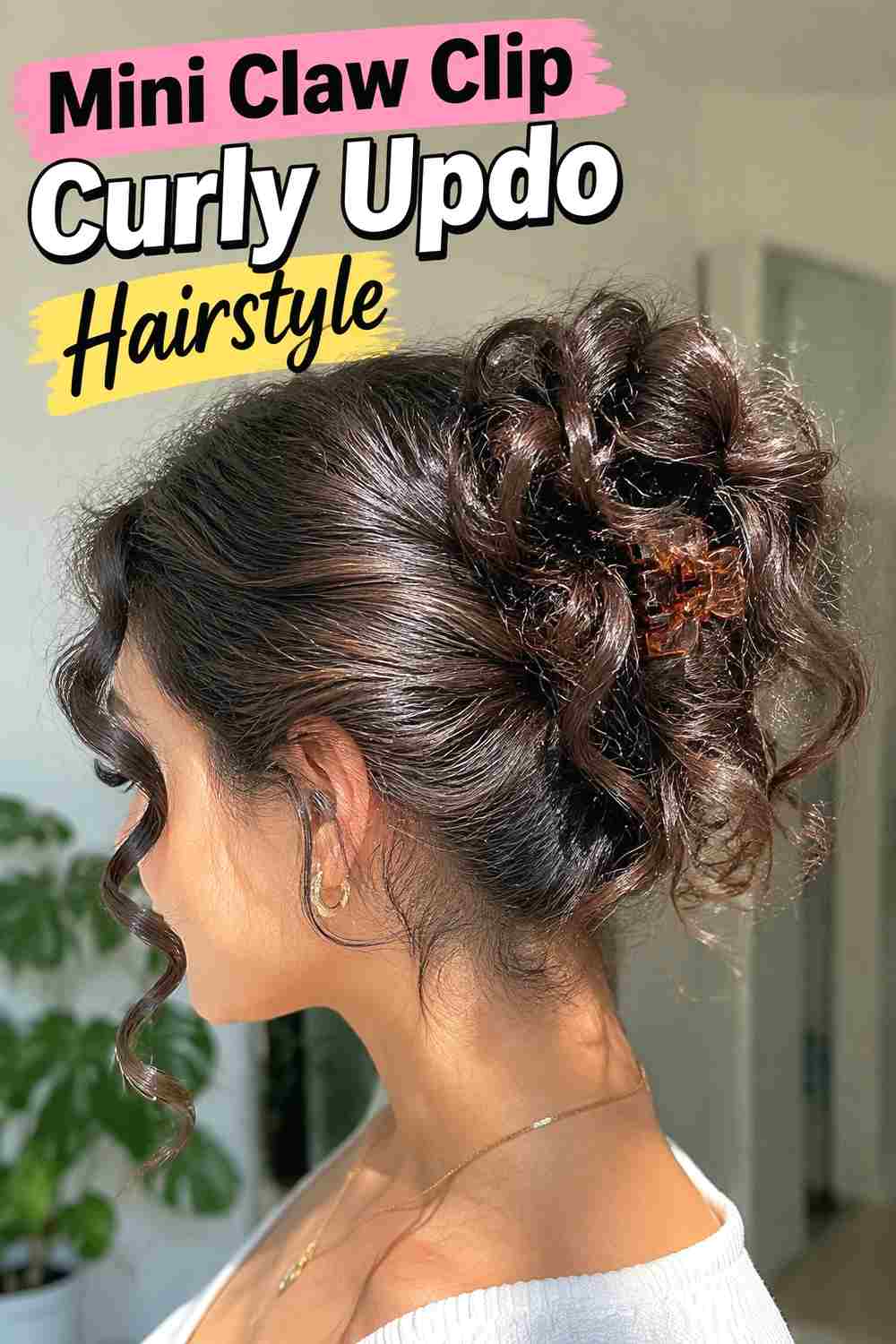 14. Mini Claw Clip Curly Updo Hairstyle