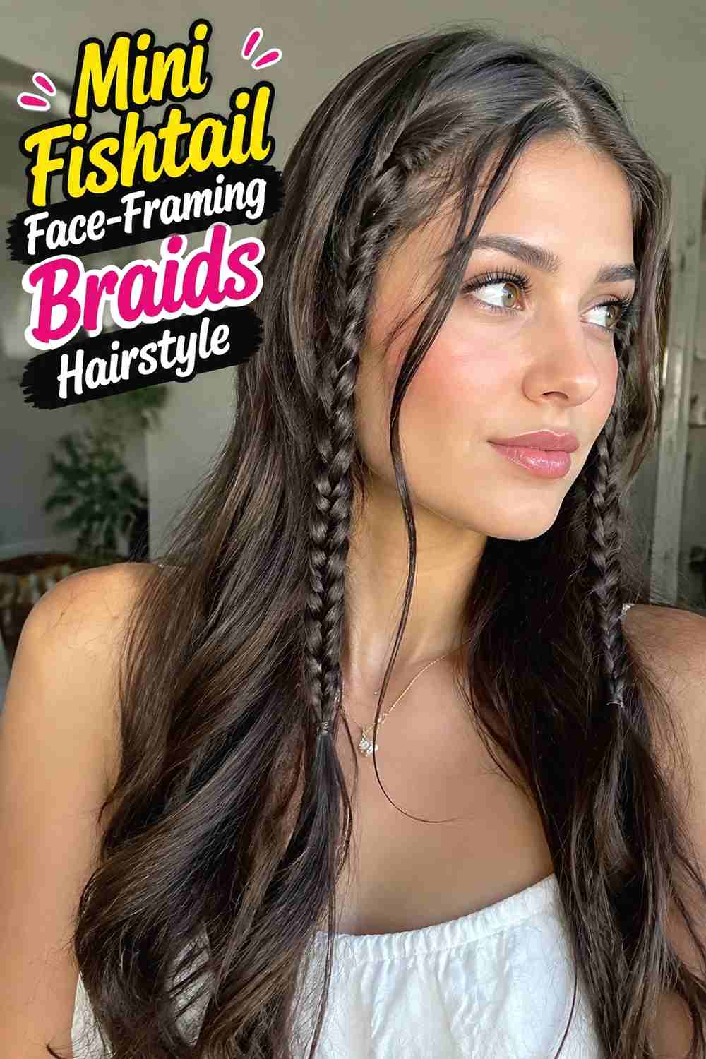 10. Mini Fishtail Face Framing Braids Hairstyle