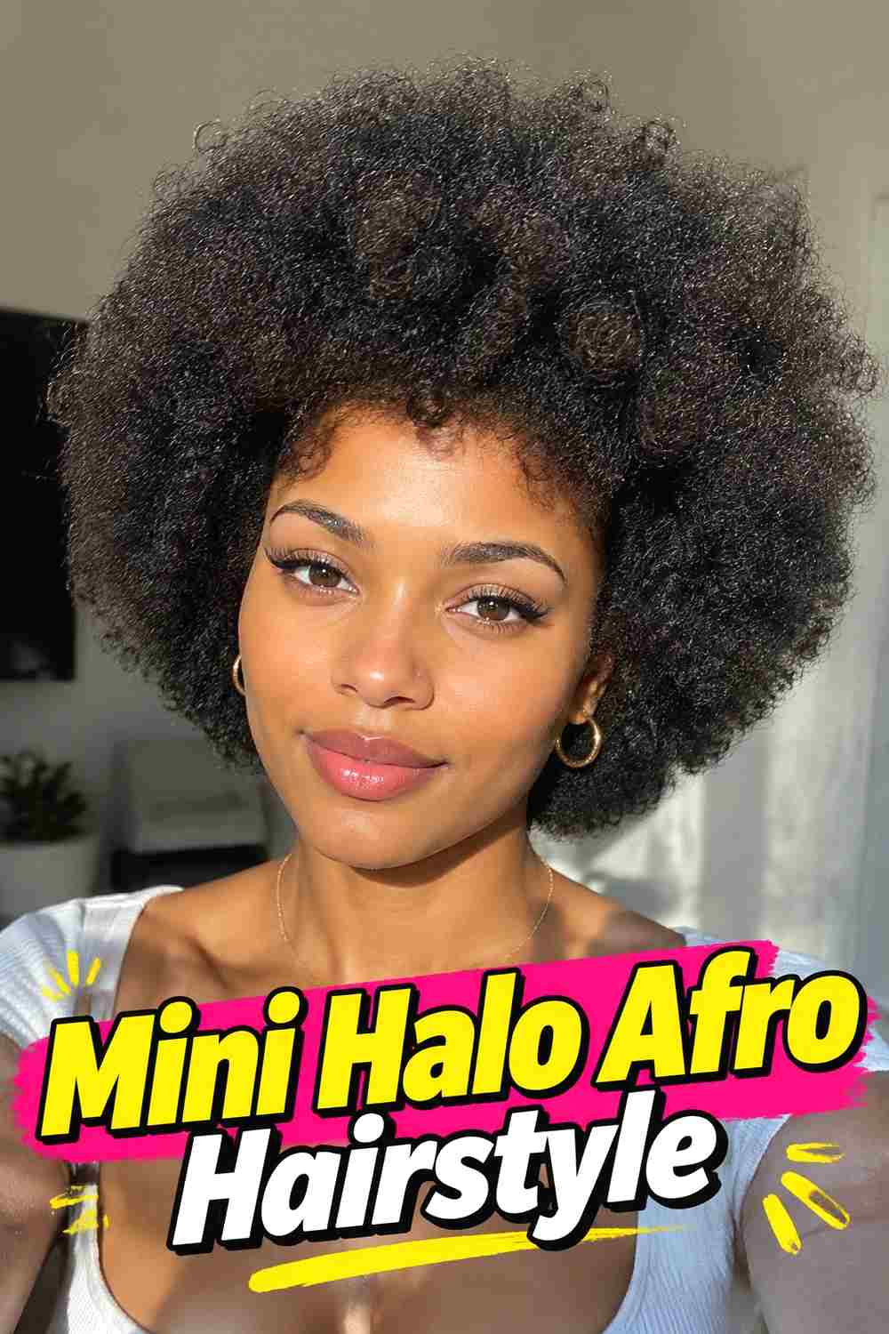 8. Mini Halo Afro Hairstyle