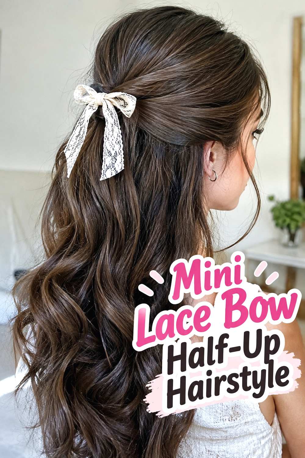 15. Mini Lace Bow Half Up Hairstyle