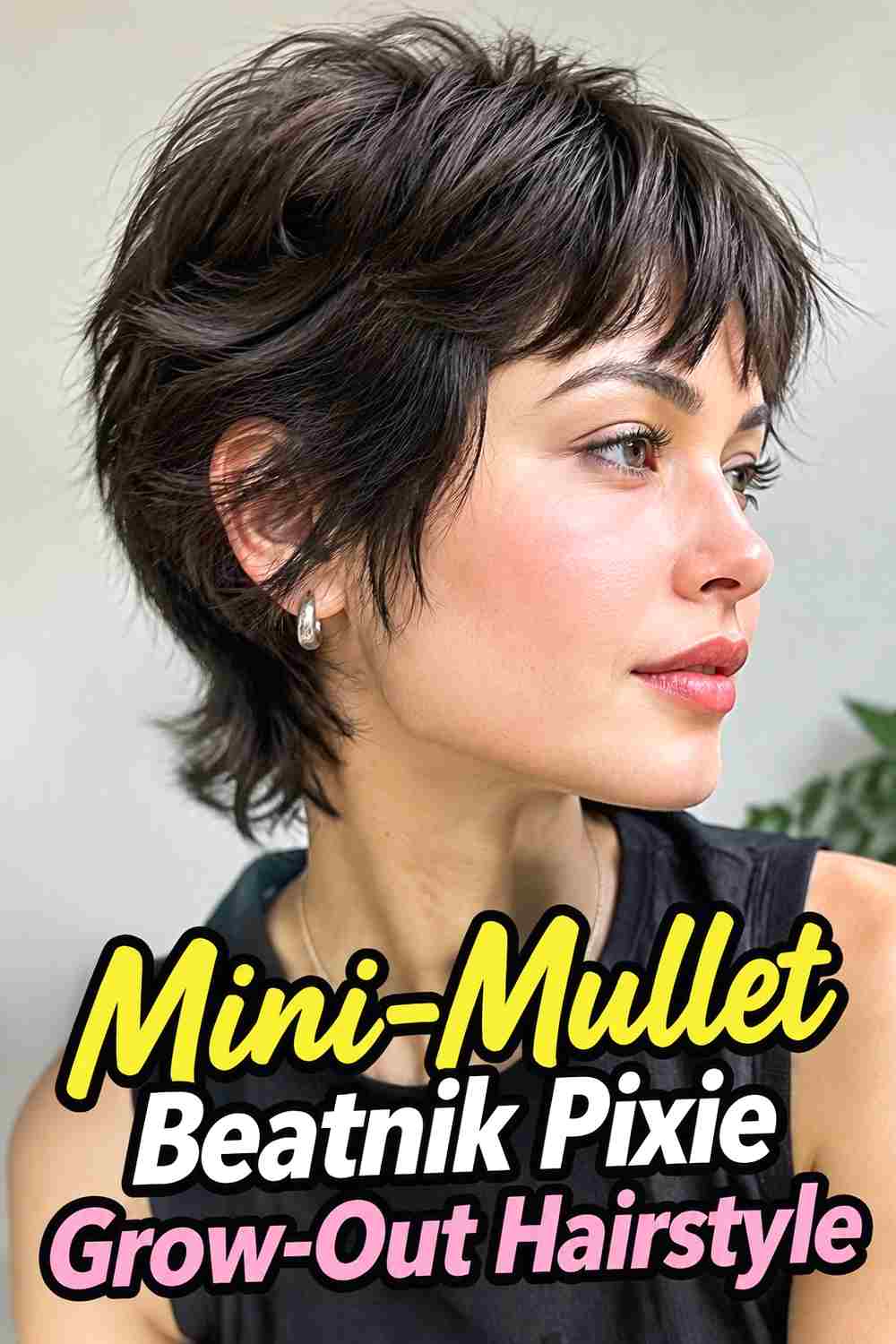 4. Mini Mullet Beatnik Pixie Grow Out Hairstyle