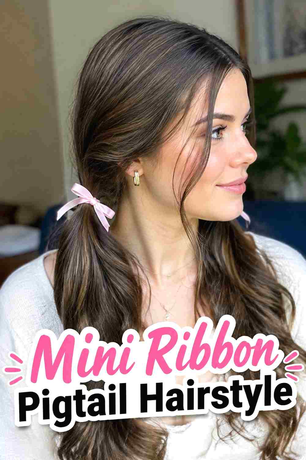 12. Mini Ribbon Pigtail Hairstyle