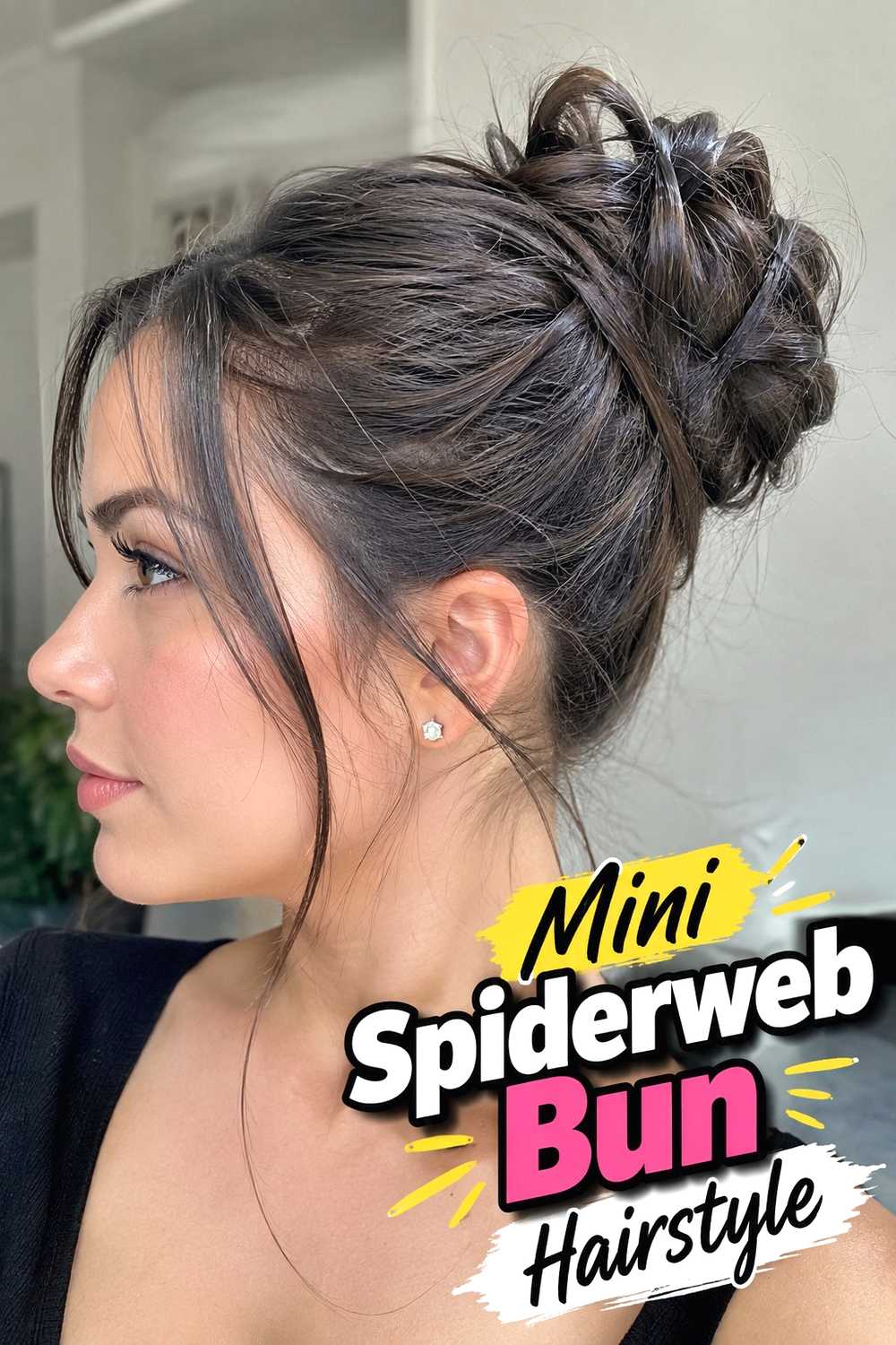 11. Mini Spiderweb Bun Hairstyle