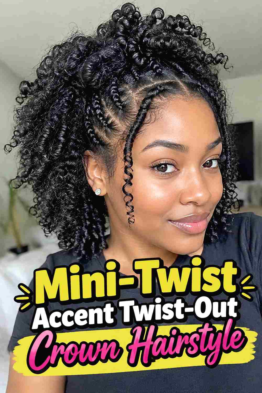 12. Mini Twist Accent Twist Out Crown Hairstyle