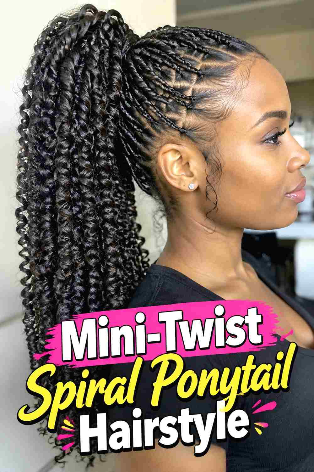 13. Mini Twist Spiral Ponytail Hairstyle