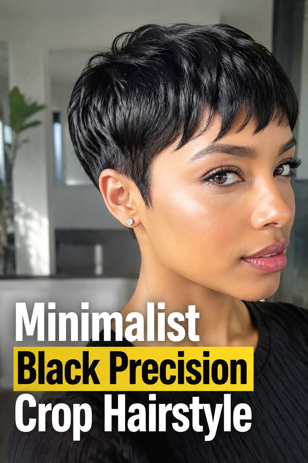 Minimalist Black Precision Crop Hairstyle