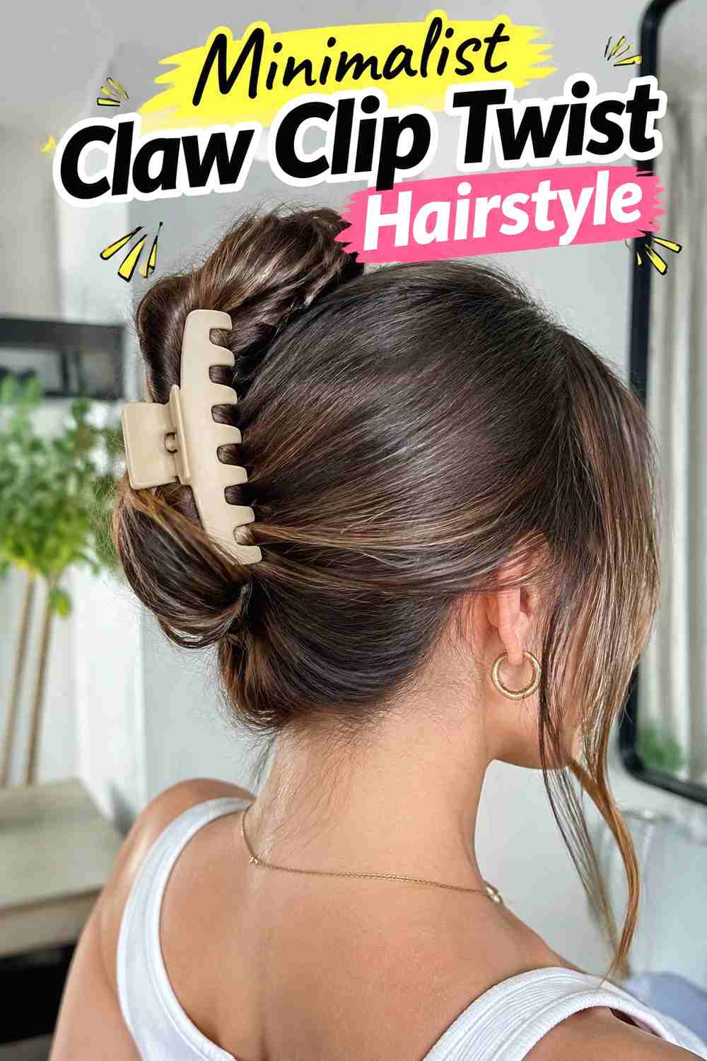 15. Minimalist Claw Clip Twist Hairstyle
