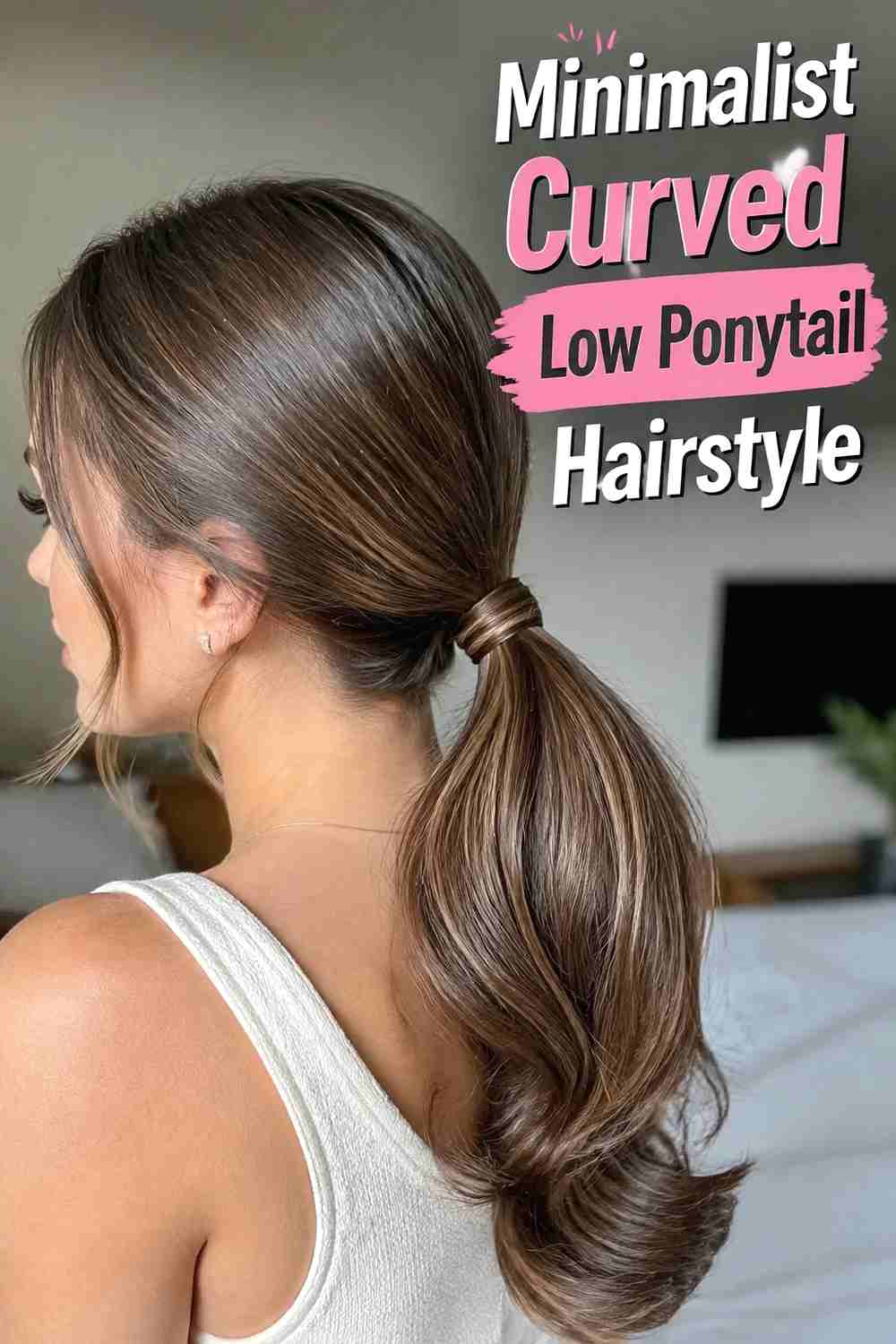19. Minimalist Curved Low Ponytail Hairstyle