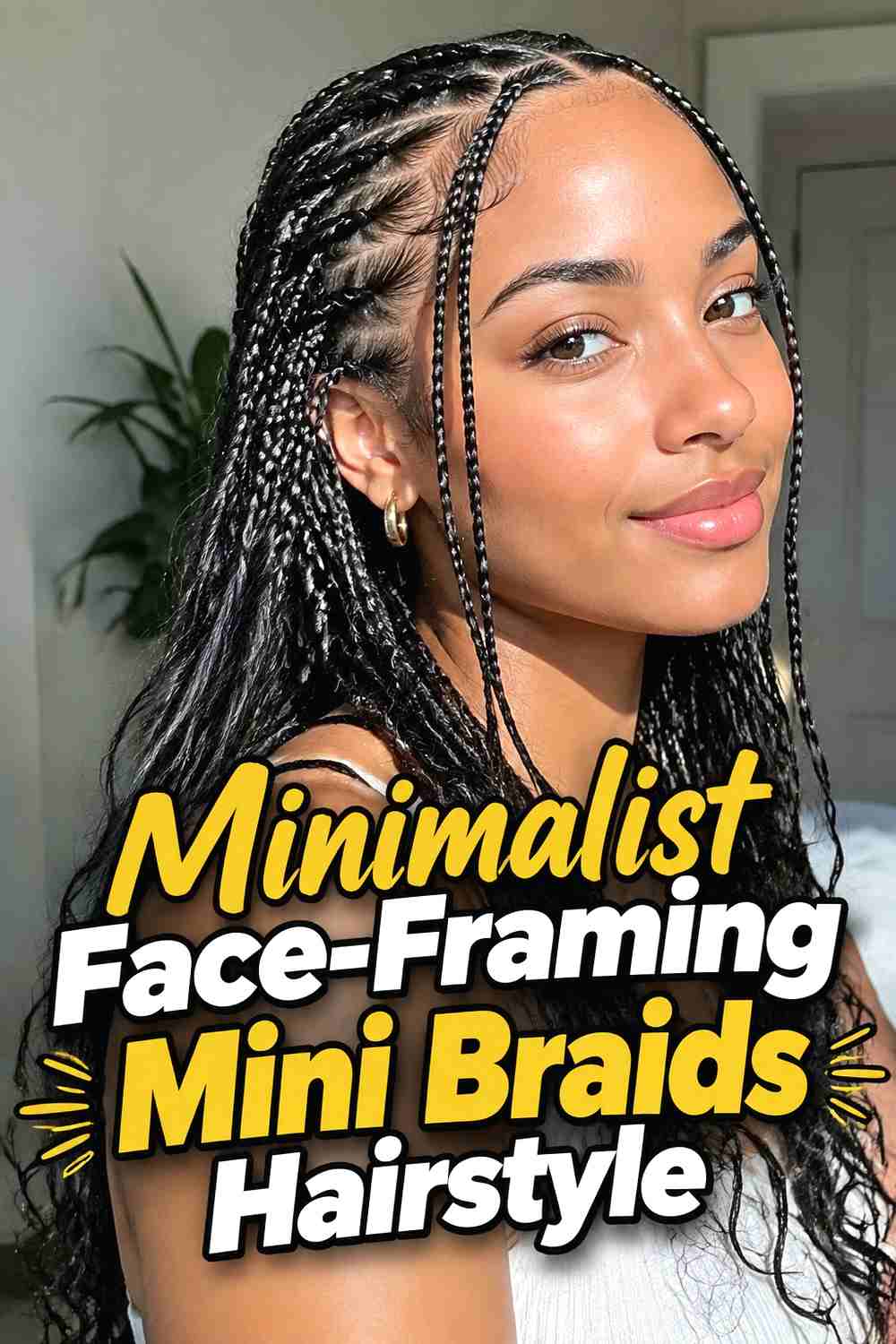18. Minimalist Face Framing Mini Braids Hairstyle