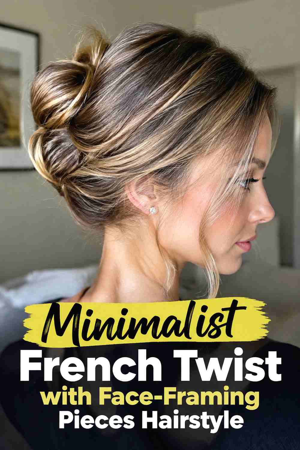 6. Minimalist French Twist With Face Framing Pieces Hairstyle