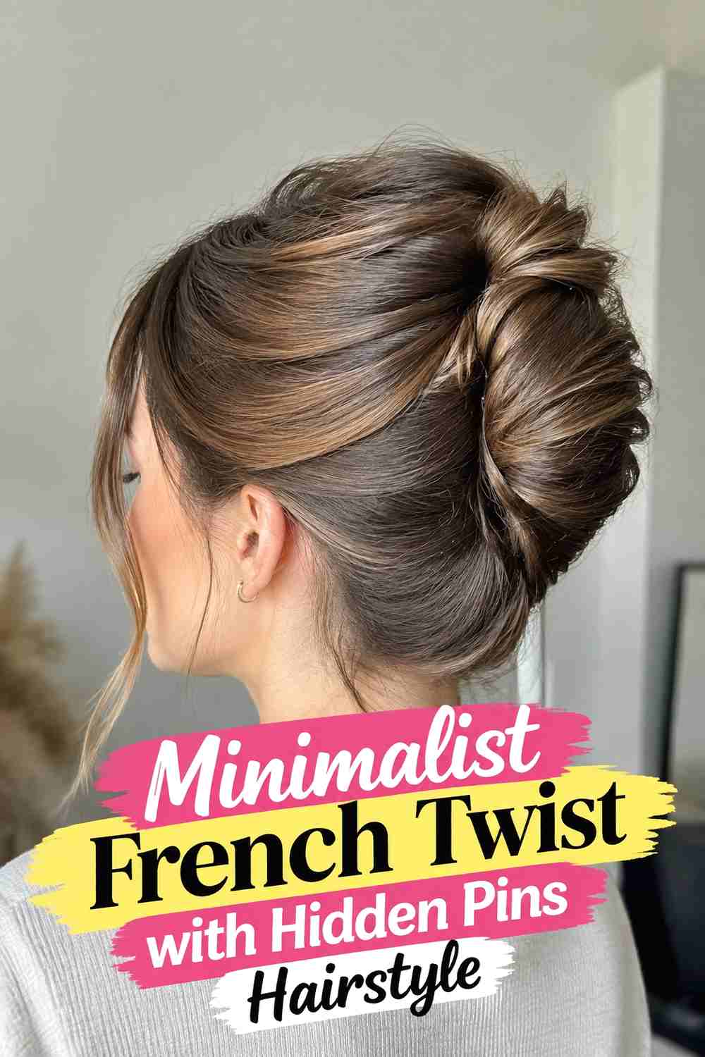10. Minimalist French Twist With Hidden Pins Hairstyle