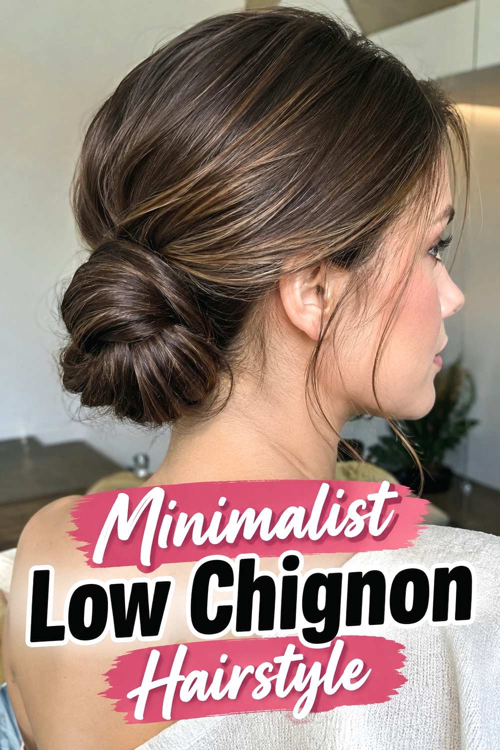 8. Minimalist Low Chignon Hairstyle