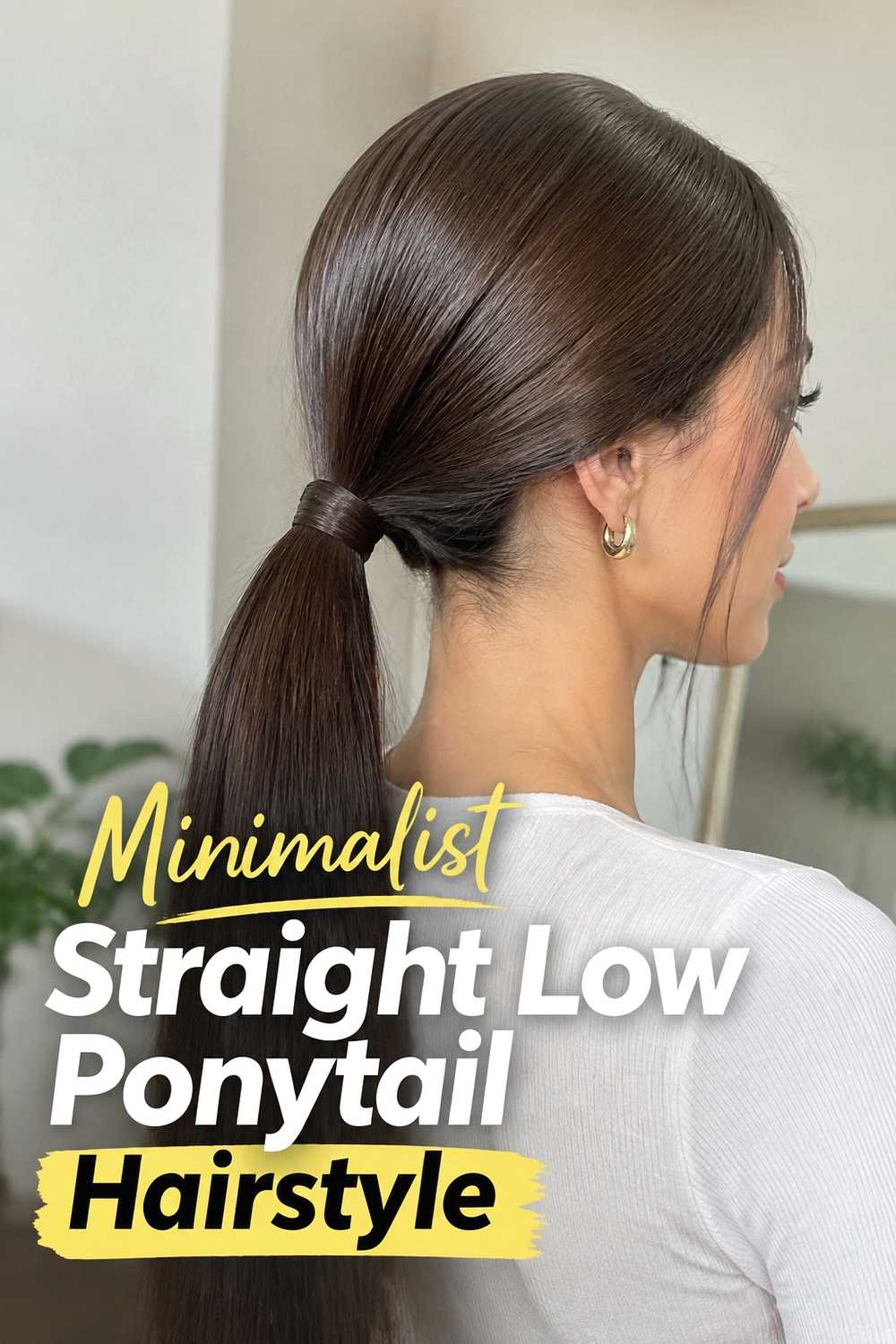 14. Minimalist Straight Low Ponytail Hairstyle