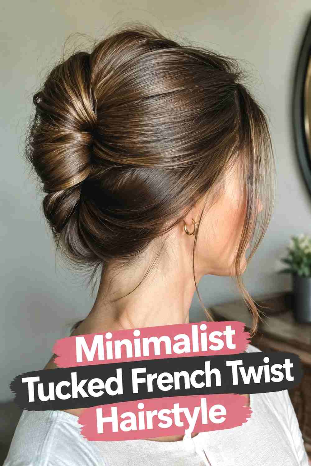 15. Minimalist Tucked French Twist Hairstyle