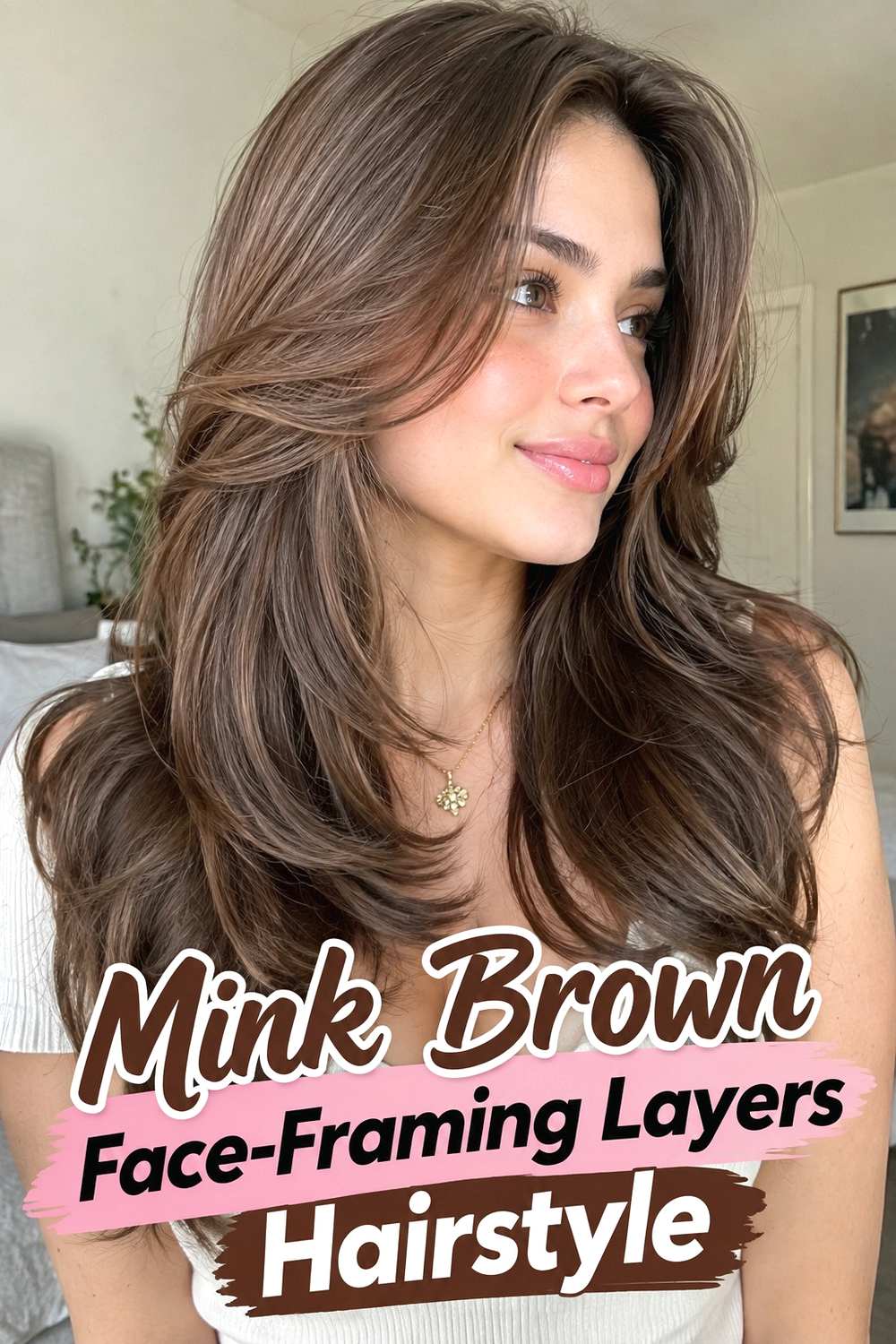 11. Mink Brown Face Framing Layers Hairstyle